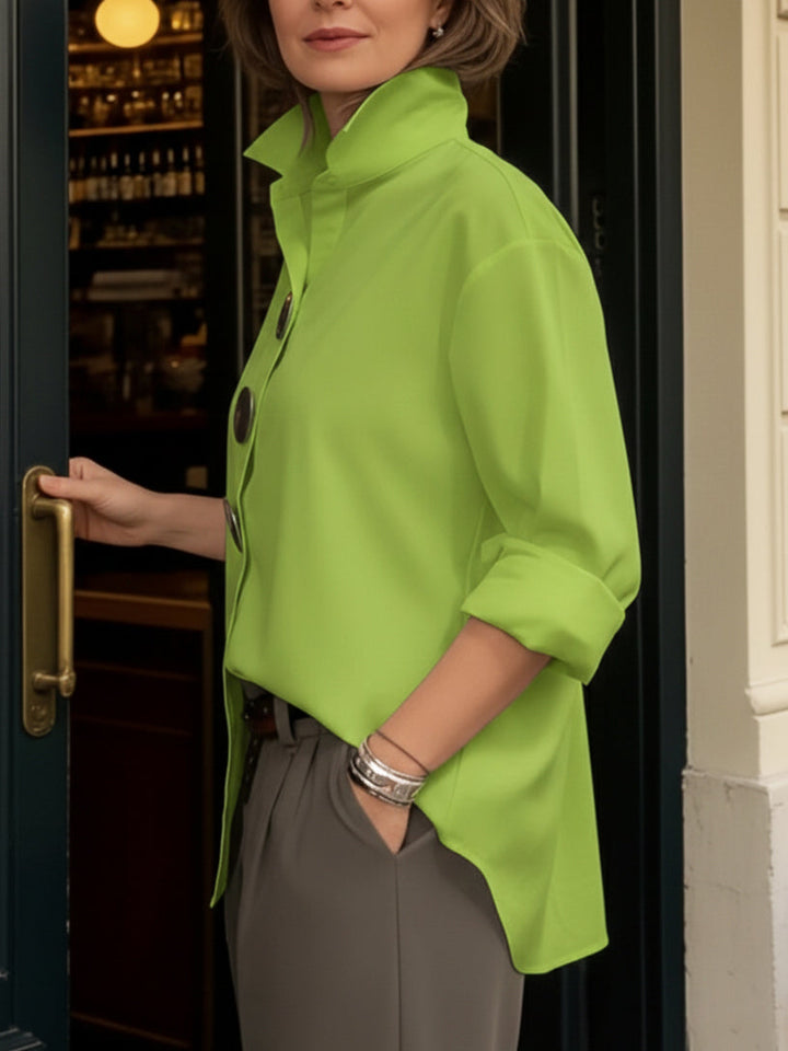 Evylin | Statement Button Stand Collar Blouse