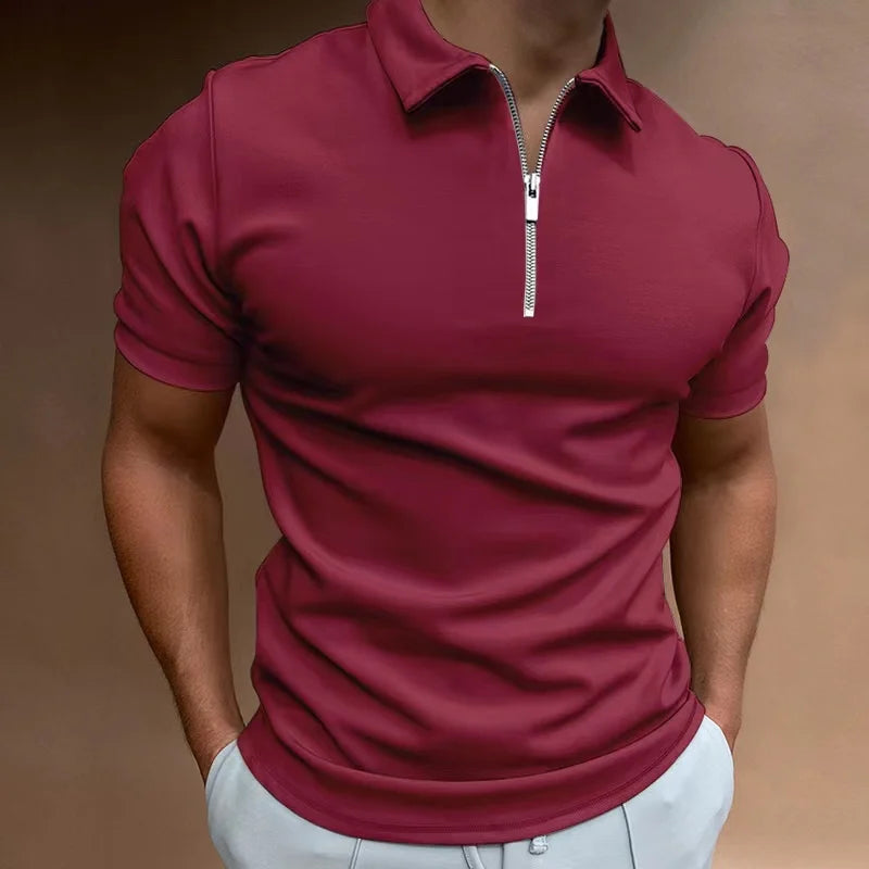 Classic Zipper Polo Shirt
