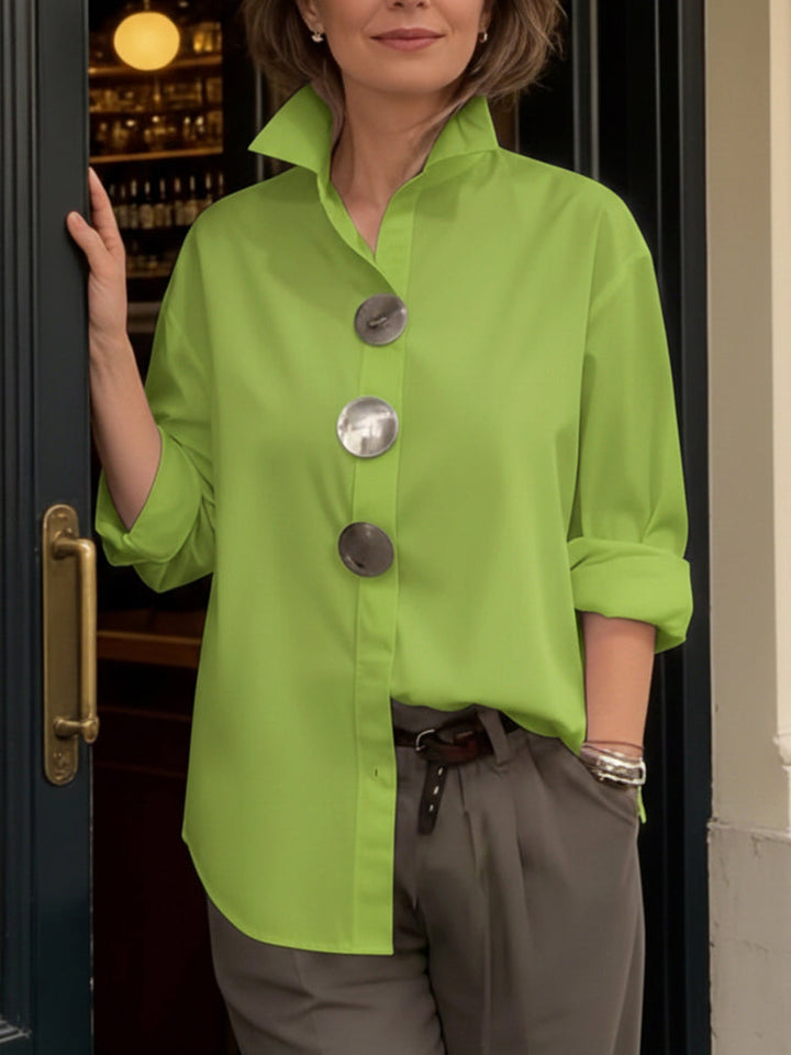 Evylin | Statement Button Stand Collar Blouse