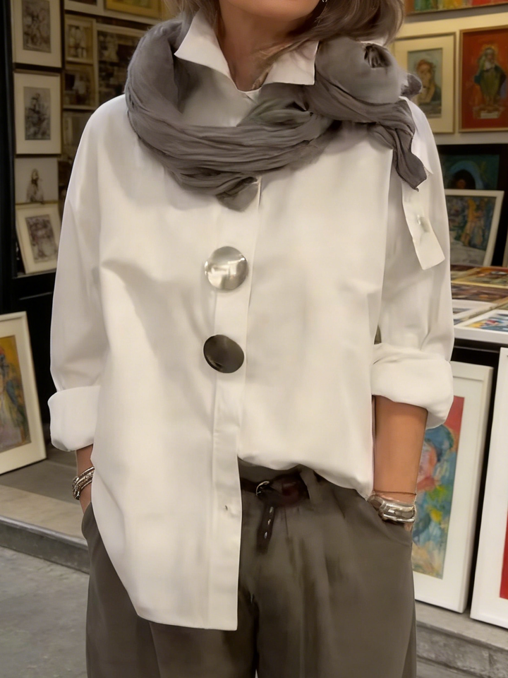 Evylin | Statement Button Stand Collar Blouse
