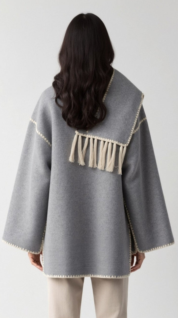 Catherine Contrast Trim Scarf Jacket