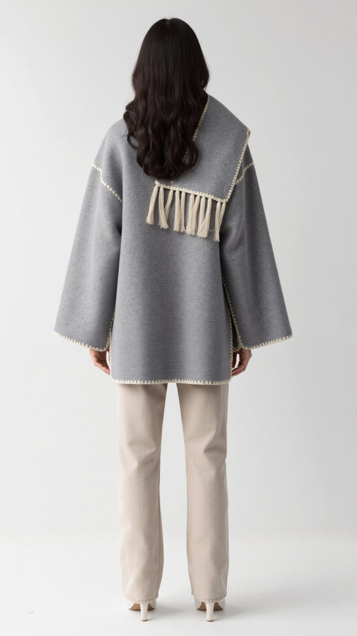 Catherine Contrast Trim Scarf Jacket