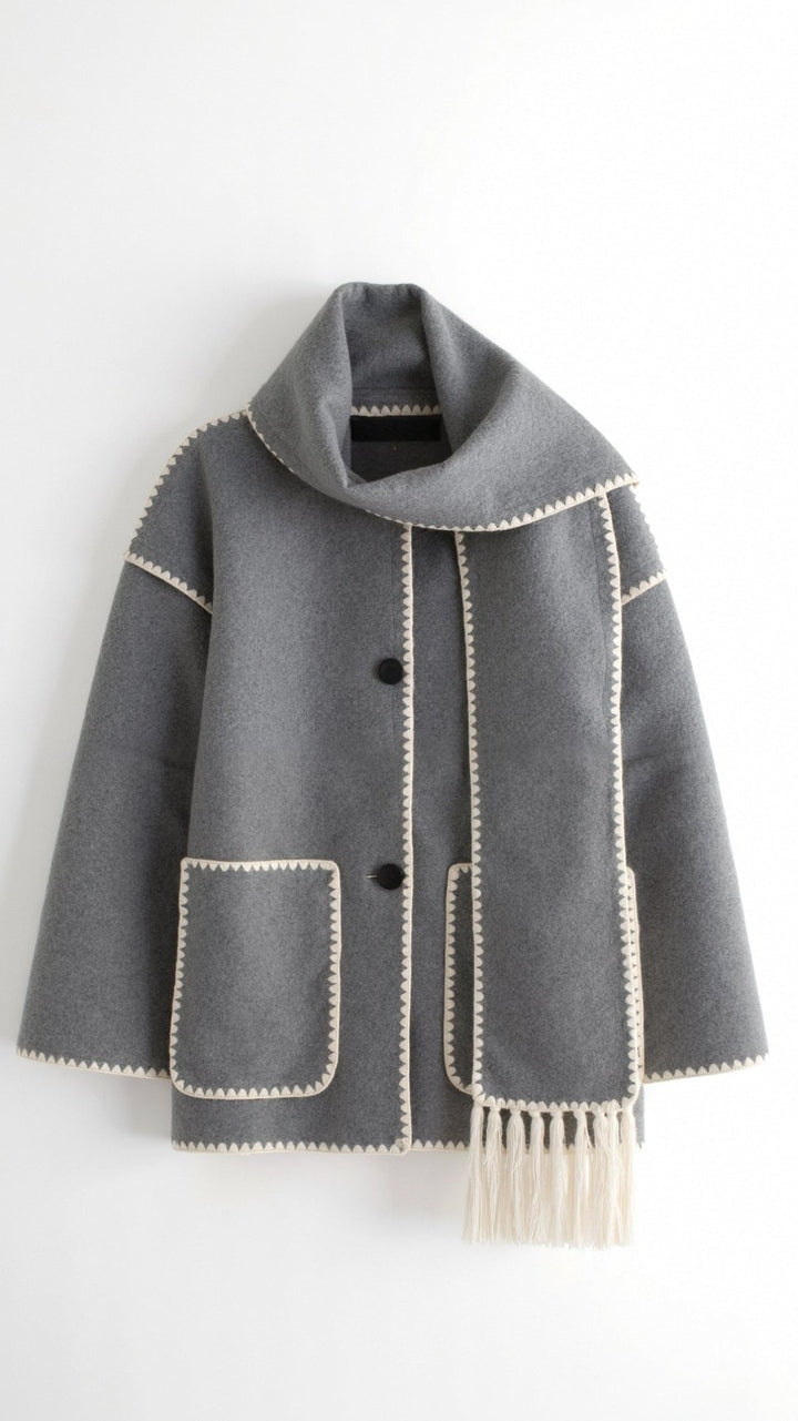 Catherine Contrast Trim Scarf Jacket